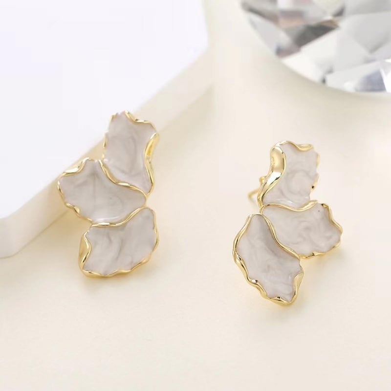 EXPHAIN Irregular Petal Earring For Women Stainless Steel Unique Statement Flower Dangle Earrings Trendy Jewelry Gift - Image 4